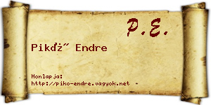 Pikó Endre névjegykártya
